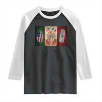 Mexico Flag Raglan Shirt Virgin Mary Mexican American Patriotic Mexican Roots - Wonder Print Shop