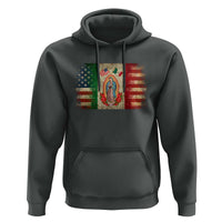 American Mexican Flag Hoodie Virgin Mary Mexico Heritage Mexican Roots - Wonder Print Shop