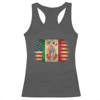 American Mexican Flag Racerback Tank Top Virgin Mary Mexico Heritage Mexican Roots - Wonder Print Shop