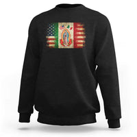 American Mexican Flag Sweatshirt Virgin Mary Mexico Heritage Mexican Roots - Wonder Print Shop