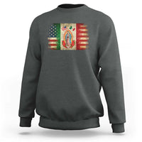 American Mexican Flag Sweatshirt Virgin Mary Mexico Heritage Mexican Roots - Wonder Print Shop
