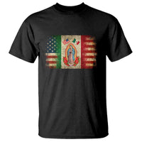 American Mexican Flag T Shirt Virgin Mary Mexico Heritage Mexican Roots - Wonder Print Shop