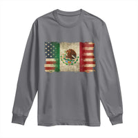 American Mexican Flag Long Sleeve Shirt Mexico Heritage Mexican Roots - Wonder Print Shop