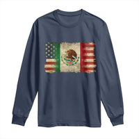 American Mexican Flag Long Sleeve Shirt Mexico Heritage Mexican Roots - Wonder Print Shop