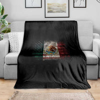 Vintage Mexican Flag Throw Blanket Eagle Mexico Heritage Mexican Roots - Wonder Print Shop