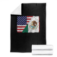 American Mexican Flag Throw Blanket Mexico Heritage Half Mexican Roots - Wonder Print Shop