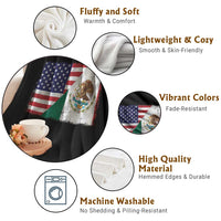 American Mexican Flag Throw Blanket Mexico Heritage Half Mexican Roots - Wonder Print Shop