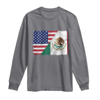 American Mexican Flag Long Sleeve Shirt Mexico Heritage Half Mexican Roots - Wonder Print Shop