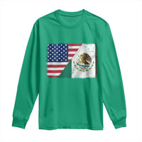 American Mexican Flag Long Sleeve Shirt Mexico Heritage Half Mexican Roots - Wonder Print Shop