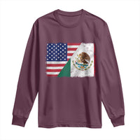 American Mexican Flag Long Sleeve Shirt Mexico Heritage Half Mexican Roots - Wonder Print Shop