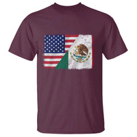 American Mexican Flag T Shirt Mexico Heritage Half Mexican Roots - Wonder Print Shop