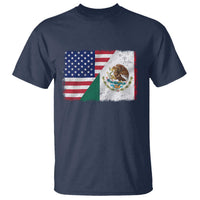 American Mexican Flag T Shirt Mexico Heritage Half Mexican Roots - Wonder Print Shop