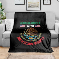 Made In America With Mexican Parts Throw Blanket Mexico Coat of Arms Half Mexican Roots - Wonder Print Shop