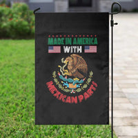 Made In America With Mexican Parts Garden Flag Mexico Coat of Arms Half Mexican Roots - Wonder Print Shop
