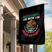 Made In America With Mexican Parts Garden Flag Mexico Coat of Arms Half Mexican Roots - Wonder Print Shop