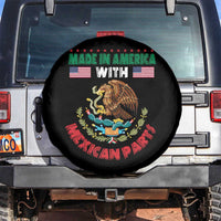 Made In America With Mexican Parts Spare Tire Cover Mexico Coat of Arms Half Mexican Roots - Wonder Print Shop
