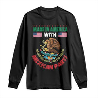 Made In America With Mexican Parts Long Sleeve Shirt Mexico Coat of Arms Half Mexican Roots - Wonder Print Shop