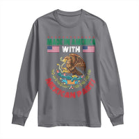 Made In America With Mexican Parts Long Sleeve Shirt Mexico Coat of Arms Half Mexican Roots - Wonder Print Shop
