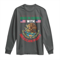 Made In America With Mexican Parts Long Sleeve Shirt Mexico Coat of Arms Half Mexican Roots - Wonder Print Shop