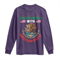 Made In America With Mexican Parts Long Sleeve Shirt Mexico Coat of Arms Half Mexican Roots - Wonder Print Shop