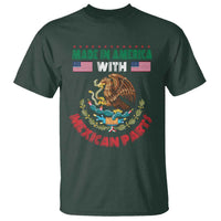 Made In America With Mexican Parts T Shirt Mexico Coat of Arms Half Mexican Roots - Wonder Print Shop