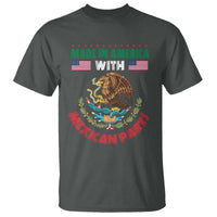 Made In America With Mexican Parts T Shirt Mexico Coat of Arms Half Mexican Roots - Wonder Print Shop