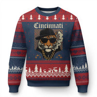 Cincinnati Tiger Ugly Christmas Sweater Retro Vintage Mascot Sports Fan - Wonder Print Shop