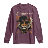 Cincinnati Tiger Long Sleeve Shirt Retro Vintage Mascot Sports Fan - Wonder Print Shop