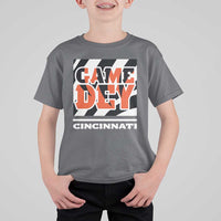 Cincinnati T Shirt For Kid Retro Vintage Game Dey White Stripes - Wonder Print Shop