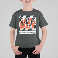 Cincinnati T Shirt For Kid Retro Vintage Game Dey White Stripes - Wonder Print Shop