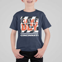 Cincinnati T Shirt For Kid Retro Vintage Game Dey White Stripes - Wonder Print Shop