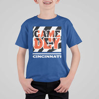 Cincinnati T Shirt For Kid Retro Vintage Game Dey White Stripes - Wonder Print Shop