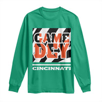 Cincinnati Long Sleeve Shirt Retro Vintage Game Dey White Stripes - Wonder Print Shop