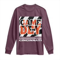 Cincinnati Long Sleeve Shirt Retro Vintage Game Dey White Stripes - Wonder Print Shop