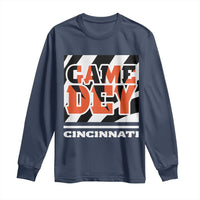 Cincinnati Long Sleeve Shirt Retro Vintage Game Dey White Stripes - Wonder Print Shop