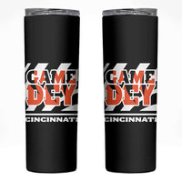 Cincinnati Skinny Tumbler Retro Vintage Game Dey White Stripes - Wonder Print Shop