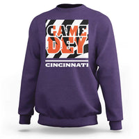 Cincinnati Sweatshirt Retro Vintage Game Dey White Stripes - Wonder Print Shop