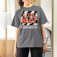 Cincinnati T Shirt For Women Retro Vintage Game Dey White Stripes - Wonder Print Shop