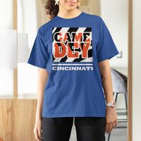 Cincinnati T Shirt For Women Retro Vintage Game Dey White Stripes - Wonder Print Shop