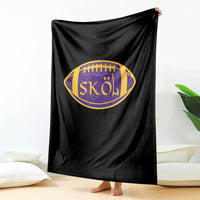 Skol Football Throw Blanket Retro Nordic Scandinavian Warrior Vikings Axe - Wonder Print Shop