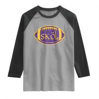 Skol Football Raglan Shirt Retro Nordic Scandinavian Warrior Vikings Axe - Wonder Print Shop