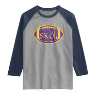 Skol Football Raglan Shirt Retro Nordic Scandinavian Warrior Vikings Axe - Wonder Print Shop