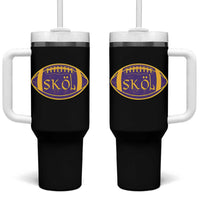 Skol Football Tumbler With Handle Retro Nordic Scandinavian Warrior Vikings Axe - Wonder Print Shop