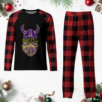 Skol Nordic Scandinavian Warrior Viking Helmet Plaid Pajama Set - Wonder Print Shop