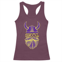 Skol Nordic Scandinavian Warrior Viking Helmet Racerback Tank Top - Wonder Print Shop