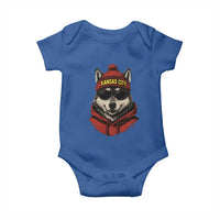 Kansas City Baby Onesie Vintage Retro Wolf Mascot - Wonder Print Shop