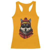 Kansas City Racerback Tank Top Vintage Retro Wolf Mascot - Wonder Print Shop
