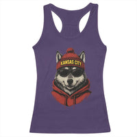 Kansas City Racerback Tank Top Vintage Retro Wolf Mascot - Wonder Print Shop