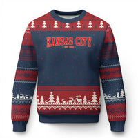 Kansas City Ugly Christmas Sweater Retro Style 90s Vintage Unisex Varisty - Wonder Print Shop