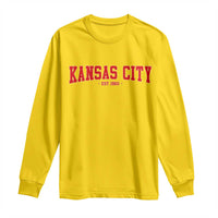 Kansas City Long Sleeve Shirt Retro Style 90s Vintage Unisex Varisty - Wonder Print Shop